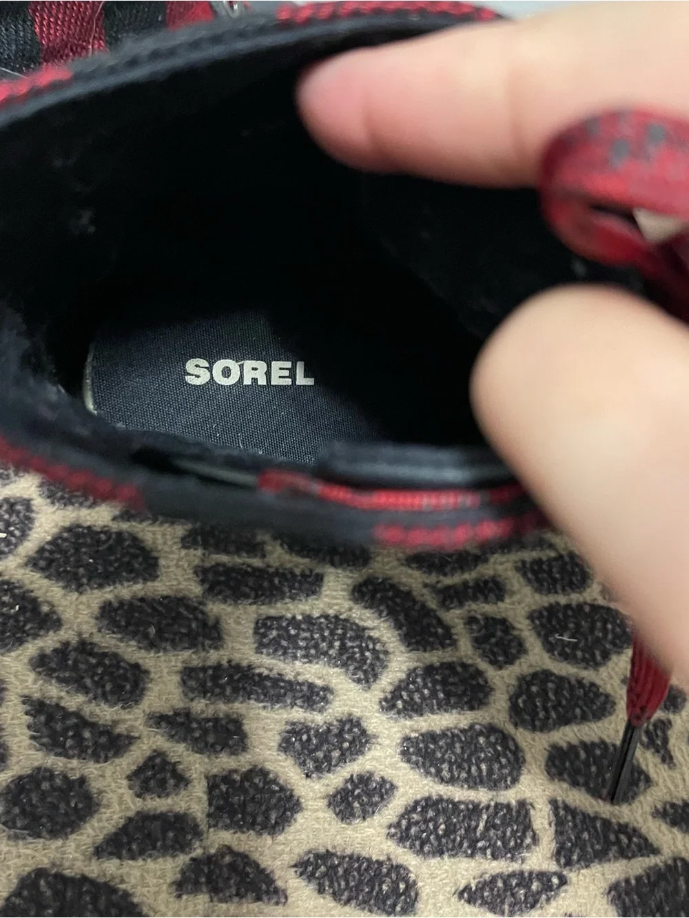 Sorel Lexie Buffalo Plaid Hidden Ankle Boots Lace Up Black Girls Size 37/5